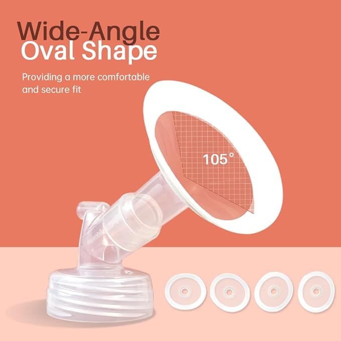 PumpMom-us 19mm Soft Rim Flanges Compatible with Spectra S2 S1 9 Plus Breastpumps Accessories, Replacement Breast Shield and Duckbill Valves for Spectra Pump Parts and 19 Flange