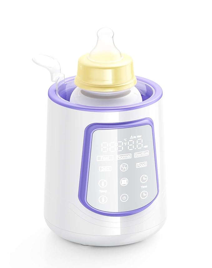 Fast Baby Bottle Warmer for Breastmilk, Smart 12 in 1 Breast Milk Warmer for Baby Essentials with Timer Temperature Control, Sterili-zing, Water Bath Technology, Baby Warmer for All Bottles Food Jars