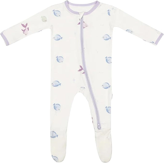 Bamboo Little Soft Baby Footie Pajamas, Baby Clothes, Newborn Sleepers, 95% Viscose and 5% Spandex, 0-24 Months
