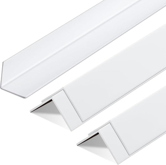 Sasylvia 5 Pcs Wall Corner Protector Guards, Vinyl 2-3/8 x 48 Inches Corner Trim Molding, Avoid Scratching Scuffs, Ease Install and Cleaning for Door Countertop Furniture Cabinet Protection, White