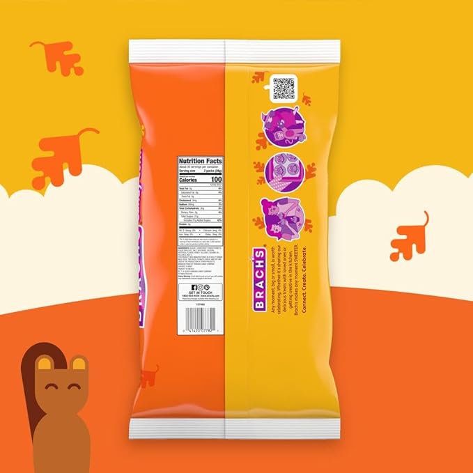 Brach's Classic Candy Corn Trick or Treat Packs, 60 Mini Pouches