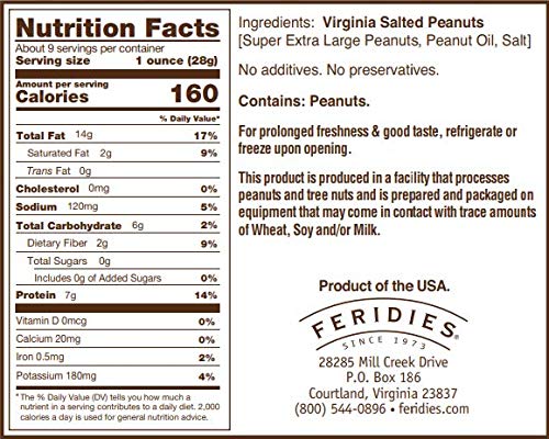FERIDIES Peanut Sampler Gift Set with Salted Virginia Peanuts, Brittle, Honey Roasted, and 5 O'clock Crunch, 36 Oz 4 Piece Assortment