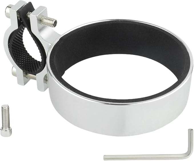 Premium Aluminium Bike Handlebar Cup Holder - Secure, Stylish, and Versatile, Baby Strollers Available (C Cup Holder-Silver)