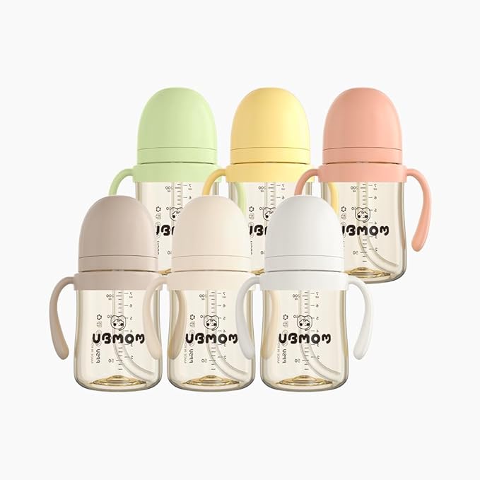 No-spill, Backflow prevention Sippy Cup with Straw, PPSU Learner Cup with Handle for Baby and Toddlers, BPA free, 6.76oz (Banana)