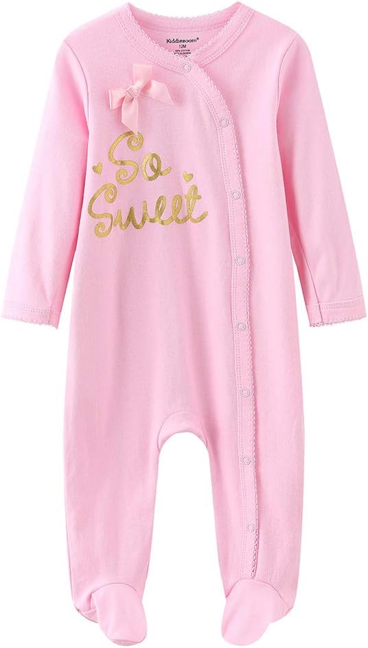 Kiddiezoom Baby Footed Cotton One-Piece Romper Jumpsuit Pajamas