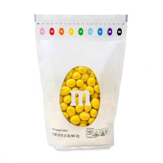 M&M'S WORLD Yellow Peanut M&M’s chocolate candy 2 lb bag – bright snack for birthdays, buffets, celebrations, desserts, gifts, gatherings, or cheerful table display