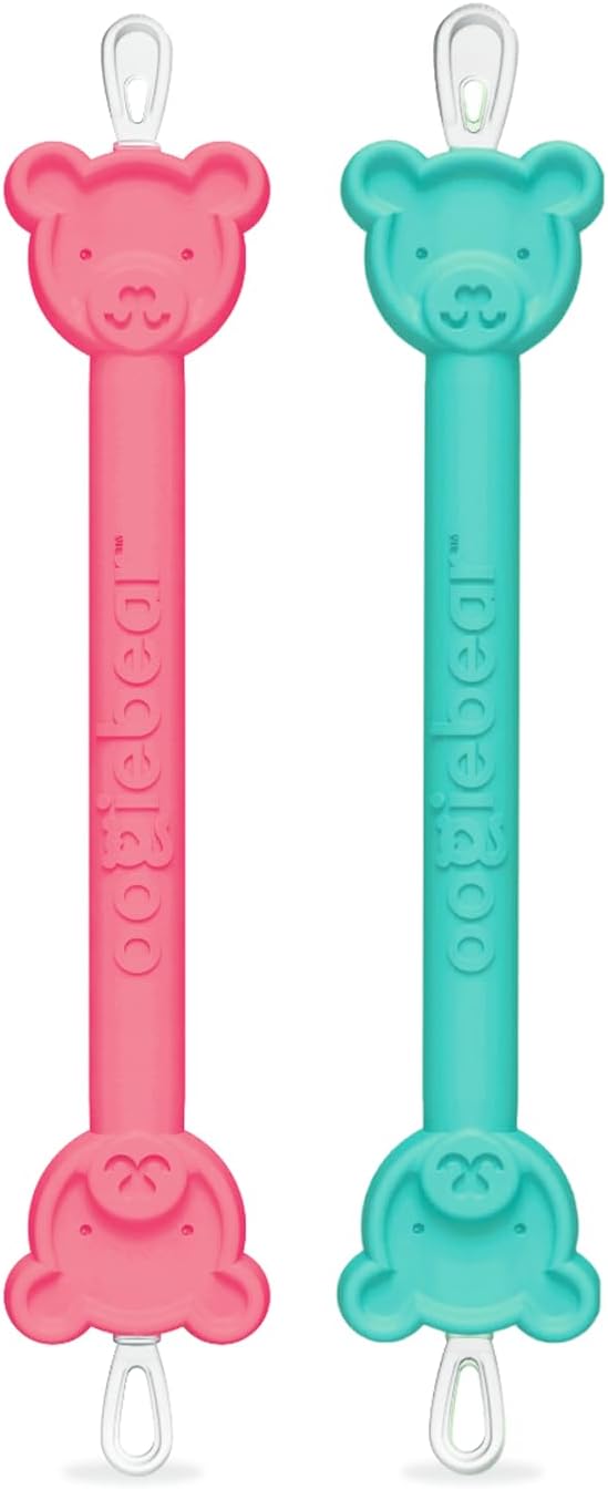oogiebear Baby Nose Cleaner & Ear Wax Removal Tool - Safe Booger & Earwax Removal for Newborns, Infants, Toddlers - Dual-Ended - Essential Baby Stuff, Diaper Bag, Raspberry & Seafoam with case