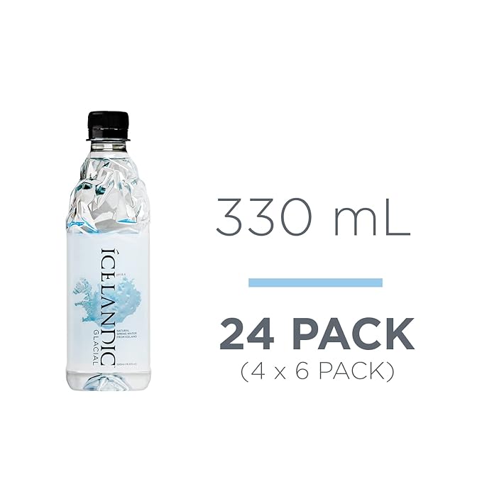 Icelandic Glacial Natural Spring Water, Unflavored, 330 ml / 11.1 Fl Oz (Pack of 24)