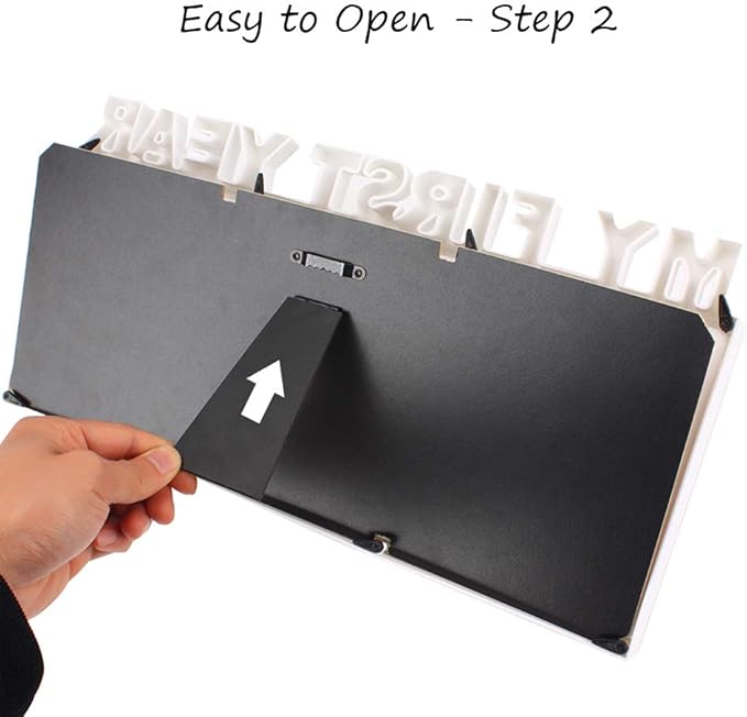 ESTAMICO My First Year Frame Baby Picture Keepsake Frame for Photo Memories, White