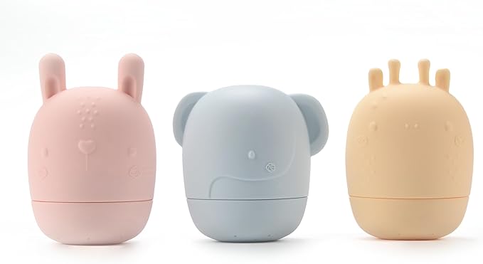 Loulou Lollipop Silicone Squirt and Play Easy Clean Bath Toys - Pastel