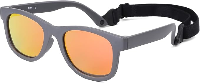 COASION Bendable Flexible Polarized Newborn Baby Sunglasses with Strap for Infant Boys Girls Age 0-12 Months CA8042