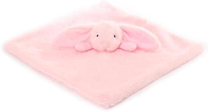 Apricot Lamb Stuffed Animals Pink Bunny Rabbit Security Blanket Infant Baby Lovey (Pink Bunny)