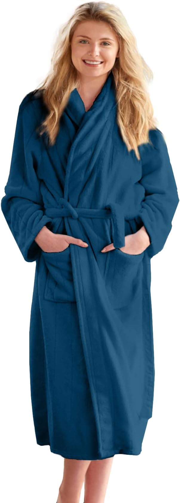 DAN RIVER Premium Cotton Terry Robes for Women and Men, Ultra Soft bathrobe with Adjustable Waist Belt and Pockets Pack of 1