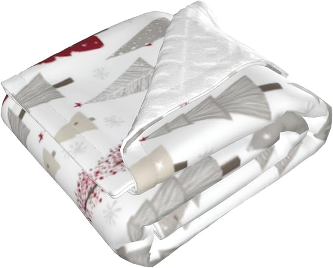 Baby Blanket Pine Tree Christmas Pattern Xmas for Boy Girl Newborn 30x40 Inch Toddler Infant Nursery Throw Blankets Double Layer Comfy Soft Plush Stroller Crib Quilt