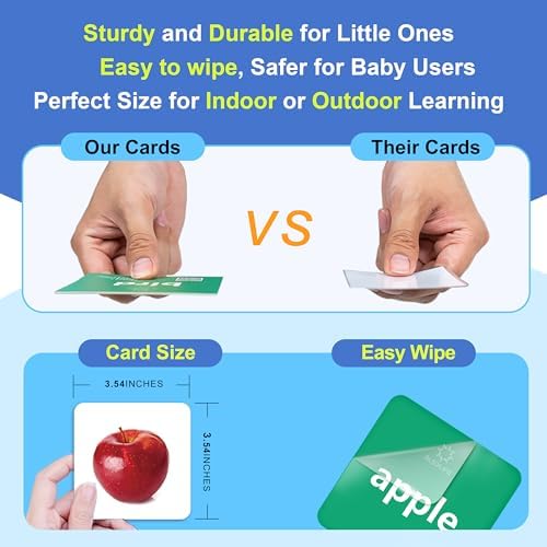 301 Thick Flash Cards for Toddlers, 4-Level Language Builder Real Life Photos Flashcards for Speech Therapy and Preschool Learning Activities, Speech Therapy Materials, ESL Teaching