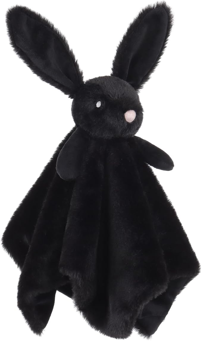 Apricot Lamb Black Bunny Blanket Soft Loveys for Babies, Security Blanket for Baby Boy and Girl, Infant and Toddlers 13.8x13.8 Inches