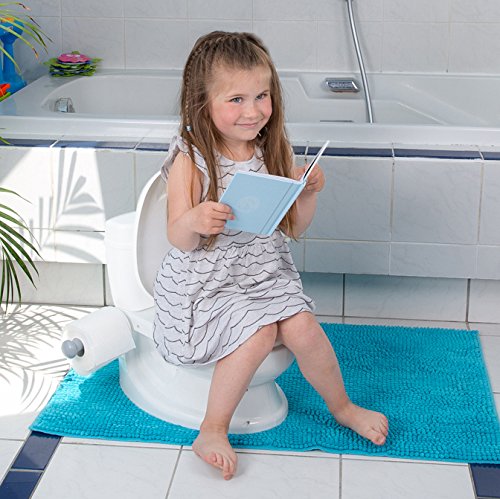 ToyLet Potty Training Toilet Seat | Toddler Potty Training with Comfy Seat Cover, Tank Storage & Paper Roll Holder | Easy to Empty and Clean | Soft & Comfortable Potty Trainer for Boys & Girls (Pink)