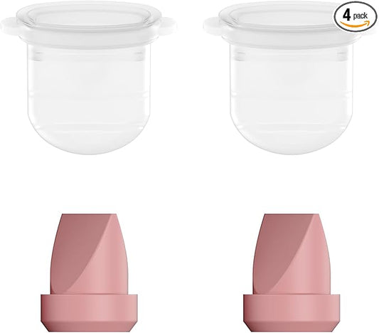 2pcs Duckbill Valves and 2pcs Diaphragm Compatible with Momcozy Mobile Style M6, Replace for M6 Breast Pump Replacement Accessories, Fit for Momcozy Pump Part, Not Original Parts, 4 Pack, Red