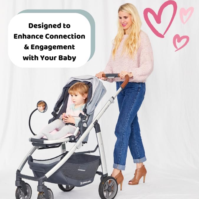 Original Stroller Mirror- See Baby's Face on Walks. Rear View Mirror for Prams and Strollers. Easy Connection. Universal Stroller Accessory for Safety and Connection.