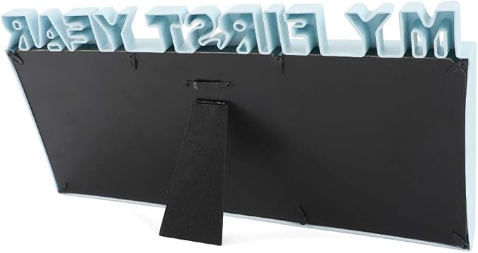 My First Year Frame Baby Picture Keepsake Frame for Photo Memories, Blue