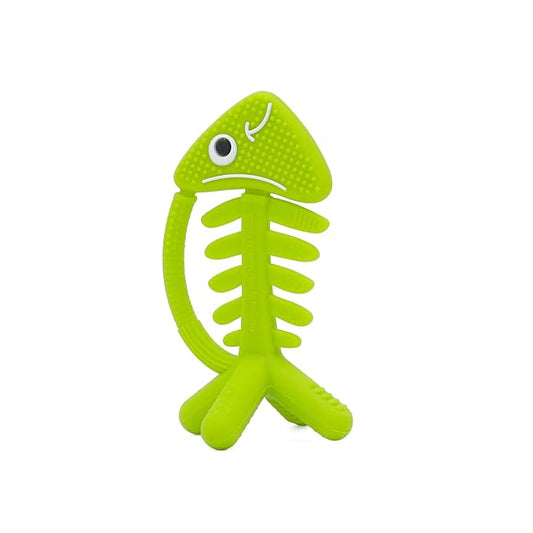 3in1 Infant Toys, Baby Teething Toys 0-3-6-12 Months, Teethers for Babies 3-6 6-12 Months for Teething Relief,Easter Gifts,Silicone,Sensory Baby Toys 0-6 Months,USA Patent Pending,Fish,Green