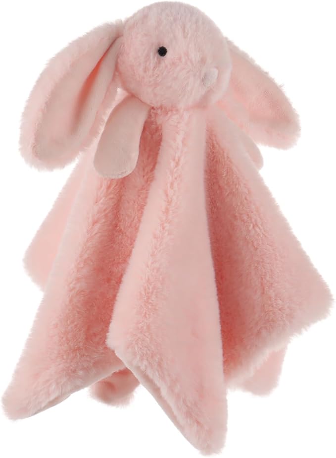 Apricot Lamb Stuffed Animals Blush Bunny Rabbit Security Blanket Infant Nursery Character Blanket Luxury Snuggler Plush Baby Lovey(Blush Bunny)