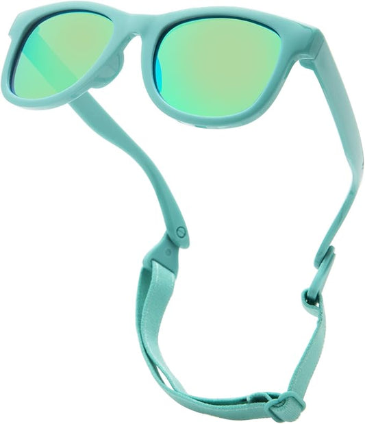 COASION Bendable Flexible Polarized Newborn Baby Sunglasses with Strap for Infant Boys Girls Age 0-12 Months CA8042
