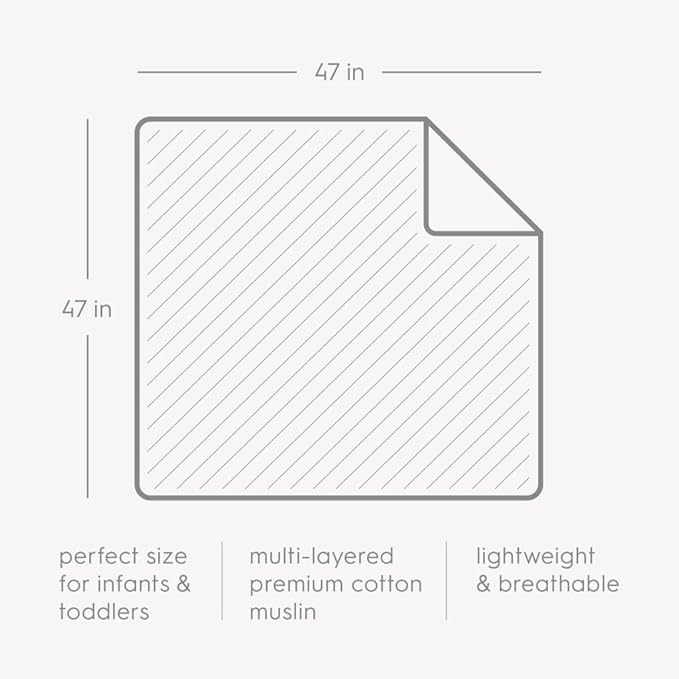 Little Unicorn Original Premium Cotton Quilt | Multi-Layered & Extra-Soft Muslin Fabric |for Babies & Toddlers (Prickle Pots)