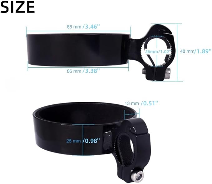 Premium Aluminium Bike Handlebar Cup Holder - Secure, Stylish, and Versatile, Baby Strollers Available (C Cup Holder-Black)