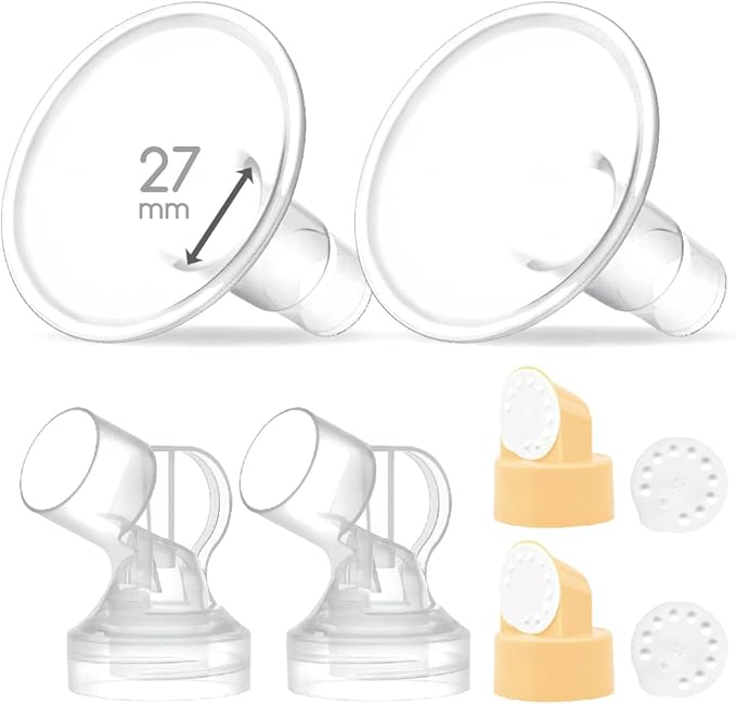 Maymom MyFit Pump Parts 27mm Compatible with Medela Breast Pump Parts Flange Use on Medela Pump in Style Personalfit Connector