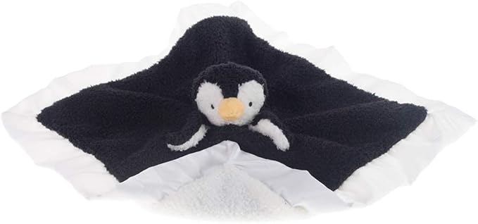Apricot Lamb Stuffed Animals Soft Security Blanket Black Penguin Infant Nursery Character Blanket Luxury Snuggler Plush(Black Penguin, 14 Inches)