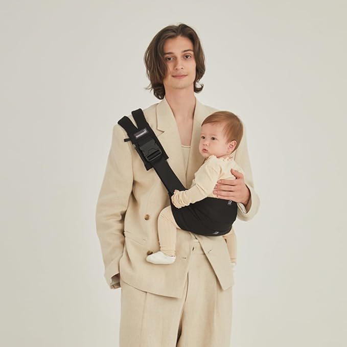 GOOSEKET 365 Toddler Carrier, 100% Cotton, Lightweight, Easy-to-USE, Portable, Suitable from 6-48 Months, Supports UP to 44LBS (Black)