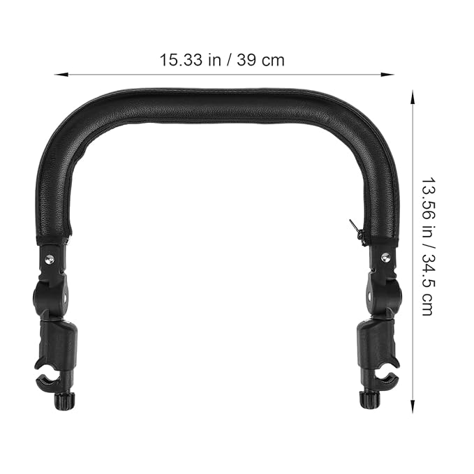 Baby Stroller Belly bar Stroller Armrest Handle Crossbar Accessories Compatible for BBZ YoYo and Yoyo Black PU Pushchair Leather pram