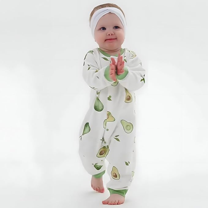 100% Organic Cotton Soft 3-24 Months Unisex Footless Newborn Baby Sleepers Pajamas Romper Boys Girls Long Sleeve