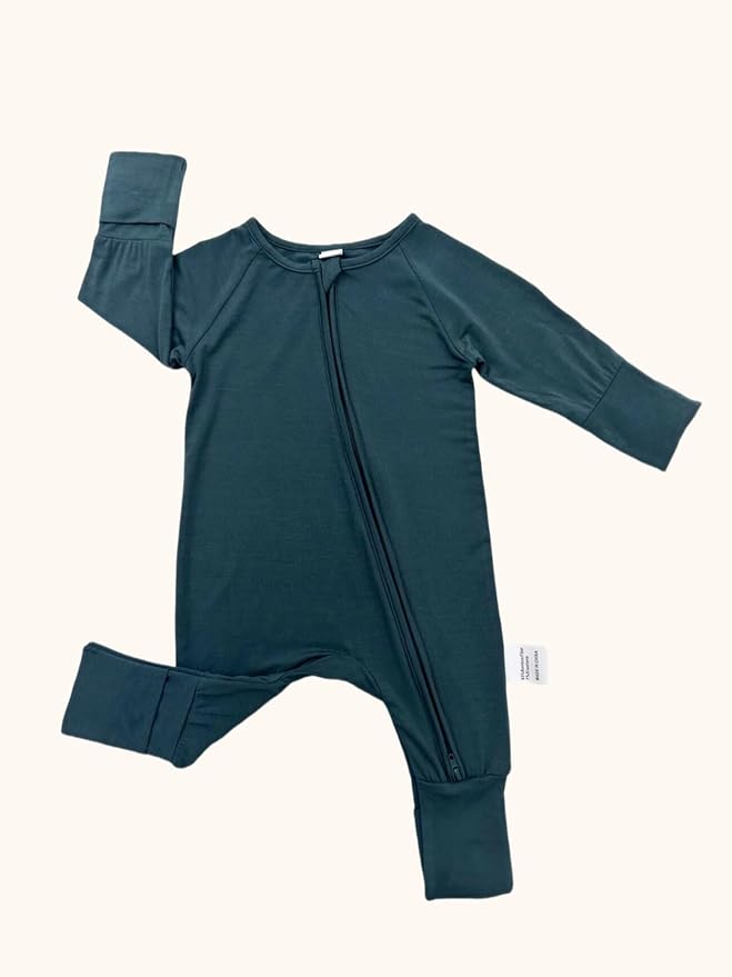 Bow Dream Bamboo Rayon Baby Boy Romper Footed Long Sleeve Footies Newborn Girl Clothes Footless with Zipper and Mitten Cuffs