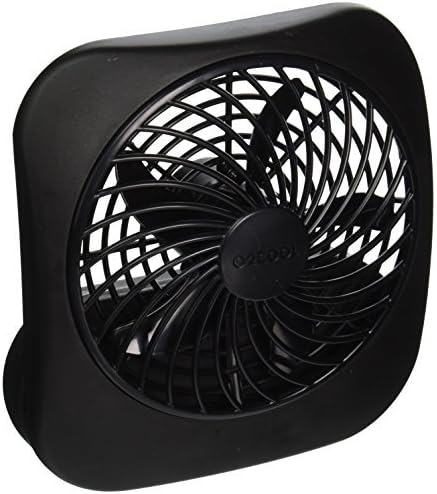 O2COOL Treva 5 Inch Battery Powered Fan Portable Desk Fan 2 Cooling Speeds with Compact Folding & Tilt Design Cubicle Accessories Small Portable (Black)