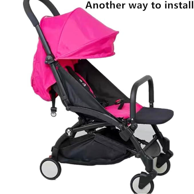 Adjustable Angle Baby Stroller Bumper Bar, Armrest, Handle, Crossbar Accessories Just for BBZ YOYO Black Smooth Leather Cover