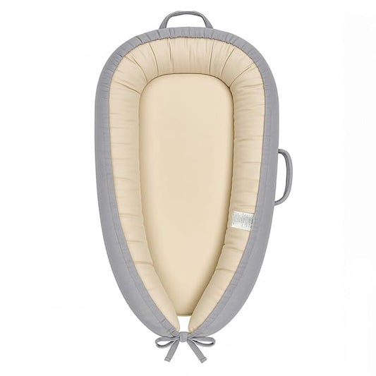 Infant Lounger, Portable Baby Nest Cover, 100% Cotton, Breathable & Reversible, Baby Lounger for Newborn, Adjustable Baby Floor Seat for Tummy Time, Essentials for Newborns
