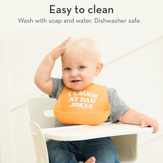 Bella Tunno Baby Bib for Eating, Waterproof Silicone Bib with Large Food Catcher, Adjustable Fit for Babies 4-12 months & Toddlers 1-3 Years, Boys & Girls, High Fives