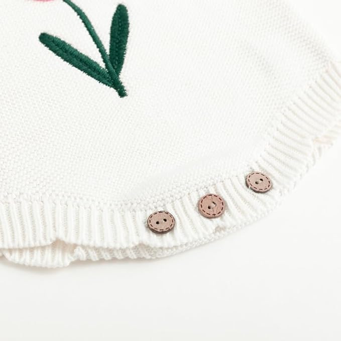 Simplee kids Baby Girls Sunflower Knit Rompers Knit Clothes for Newborn Baby Girls