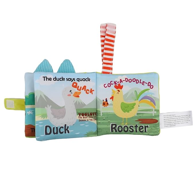 Soft Baby Books Gift Set – Cloth Crinkle Books for Infants 0-3-6-12 Months, Newborn Teething Toy, Tummy Time Toy, Baby Teethers, Shower Gift for Boys & Girls (2-pcs)