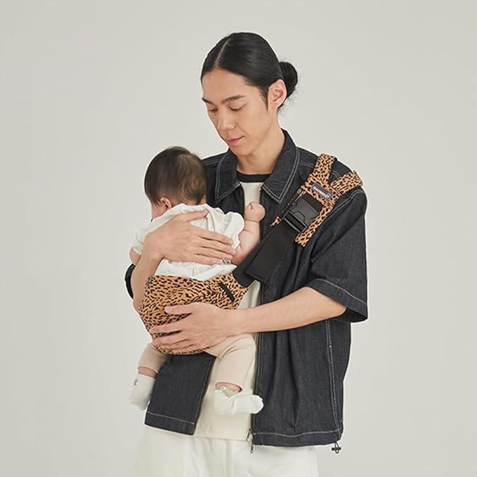 GOOSEKET 365 Toddler Carrier, 100% Cotton, Lightweight, Easy-to-USE, Portable, Suitable from 6-48 Months, Supports UP to 44LBS (Brown Leopard)