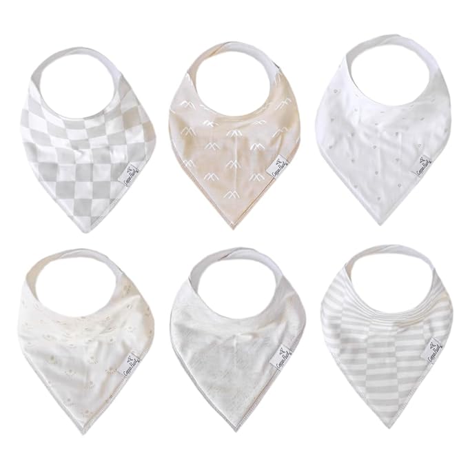 Copper Pearl 6 Pack Soft Cotton Baby Bibs for Drooling and Teething, Absorbent Drool Bibs for Baby Girl and Boy, Adjustable to Fit Newborns to Toddlers, Tons of Styles (Henry Set)