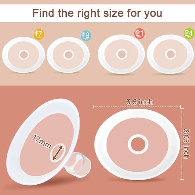 PumpMom-us 19mm Soft Rim Flanges Compatible with Spectra S2 S1 9 Plus Breastpumps Accessories, Replacement Breast Shield and Duckbill Valves for Spectra Pump Parts and 19 Flange