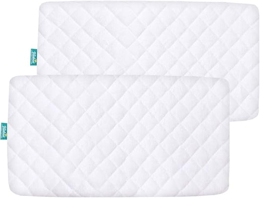Waterproof Bassinet Mattress Pad Cover Compatible with Graco My View 4 in 1 Bassinet, 2 Pack, Ultra Soft Surface, Breathable and Easy Care