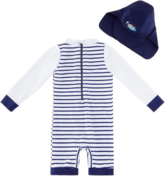 UMELOK Baby Boys UPF 50+ Sun Protection One Piece Rashguard Swimsuit with Snap Bottom