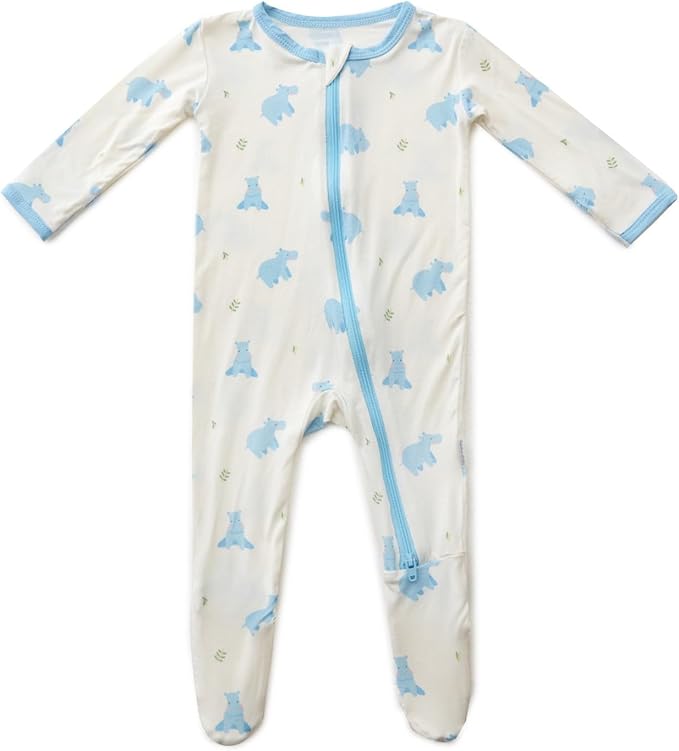 Bamboo Little Soft Baby Footie Pajamas, Baby Clothes, Newborn Sleepers, 95% Viscose and 5% Spandex, 0-24 Months