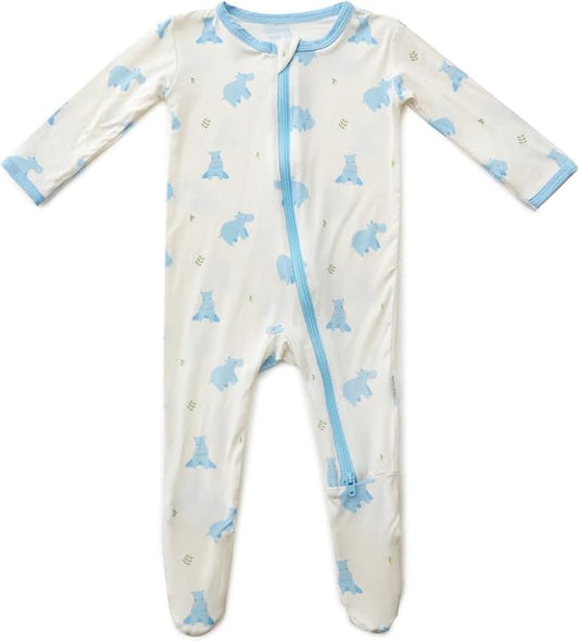 Bamboo Little Soft Baby Footie Pajamas, Baby Clothes, Newborn Sleepers, 95% Viscose and 5% Spandex, 0-24 Months