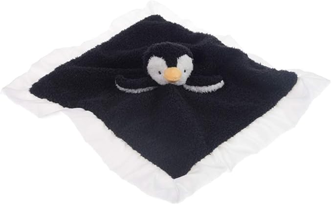 Apricot Lamb Stuffed Animals Soft Security Blanket Black Penguin Infant Nursery Character Blanket Luxury Snuggler Plush(Black Penguin, 14 Inches)