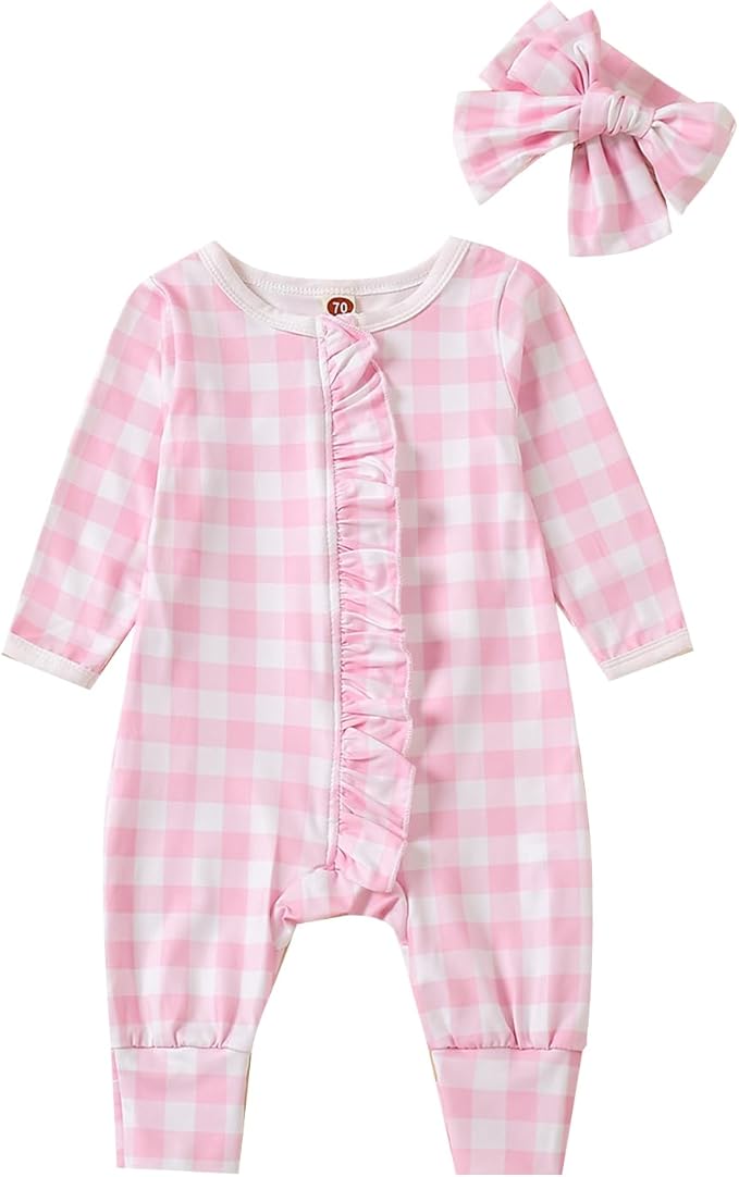 Cute Floral Floral Print Long Sleeve Infant Newborn Baby Girl Clothes Baby Girl Jumpsuit